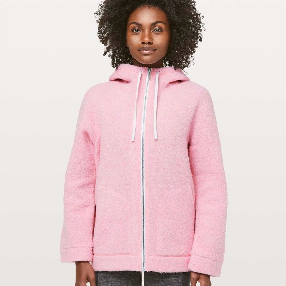 Lululemon So Sherpa Hooded Jacket in Heathered Pink Haze